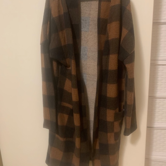 Plaid Fleece Cardigan for Women - Size Small - Picture 3 of 5